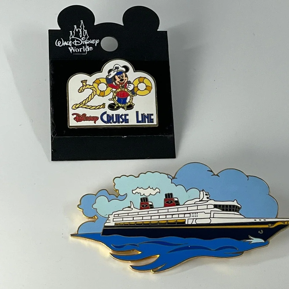 Disney Cruise Line Vintage Pin Set Mickey Mouse 2000 Ship Broken Post Fair